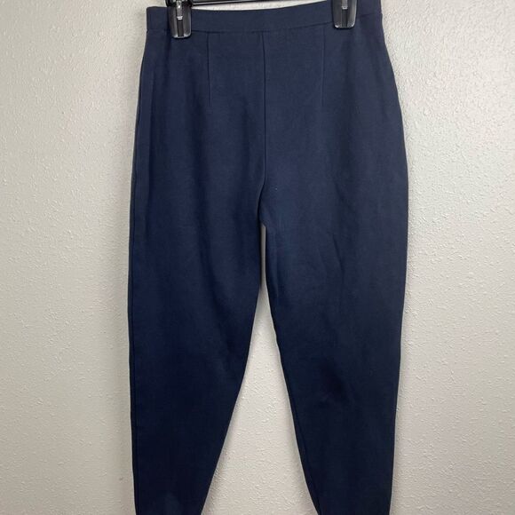 Chaus Sport Navy Blue Cropped Sweat Pants Size M EUC - Picture 1 of 4